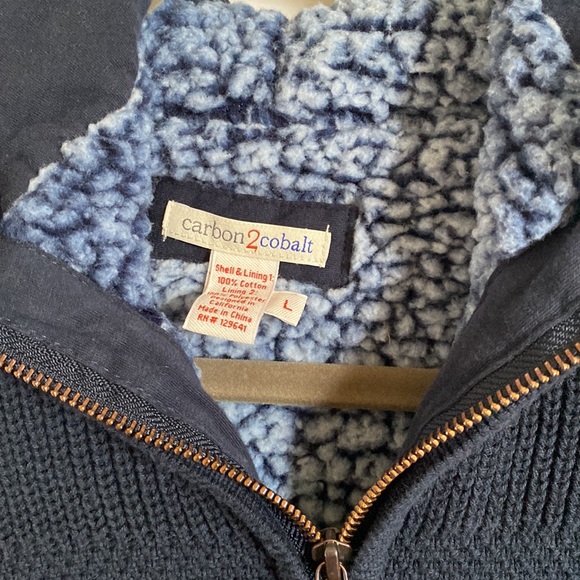 Men’s L Carbon2cobalt fleece lined zip sweater - Picture 2 of 4